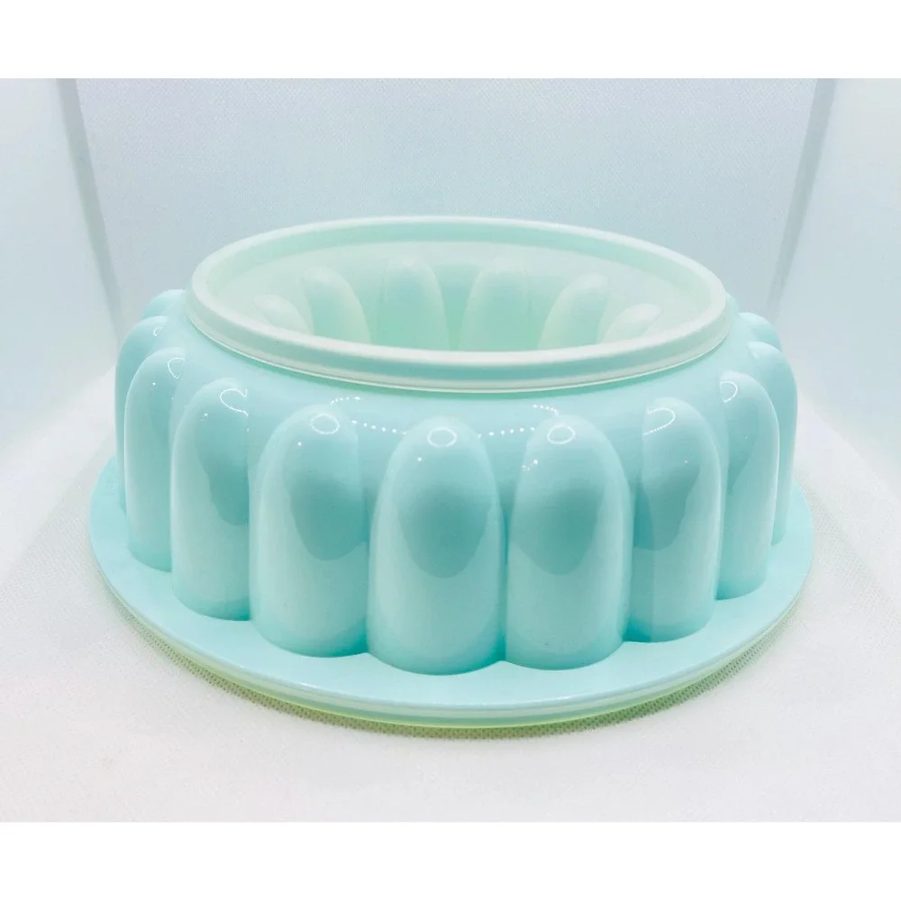 Classic Tupperware Jello Mold Ice Ring Pale Blue #1201 1202 1203 Vintage 3 Piece